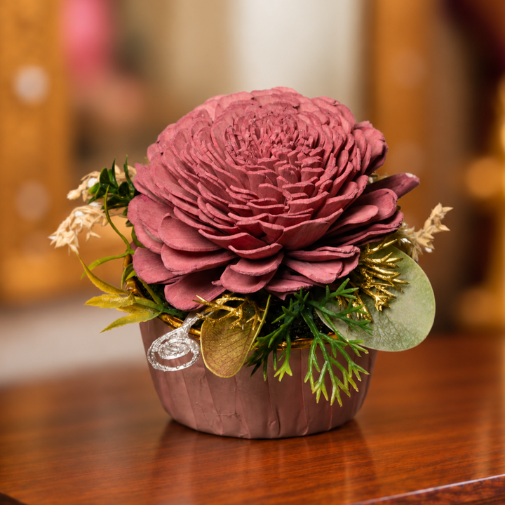 Mini Coral Sola Wood Floral Arrangement