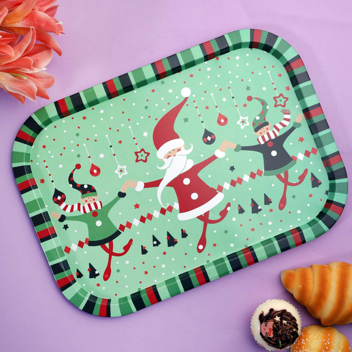 Handmade Christmas Themed Metal Tray | Secret Santa Gifts