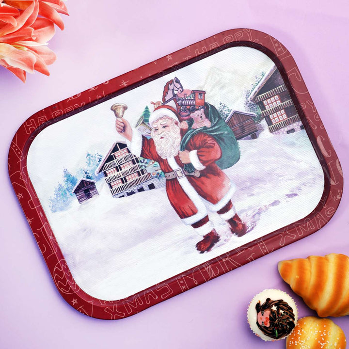 Handmade Christmas Themed Metal Tray | Secret Santa Gifts