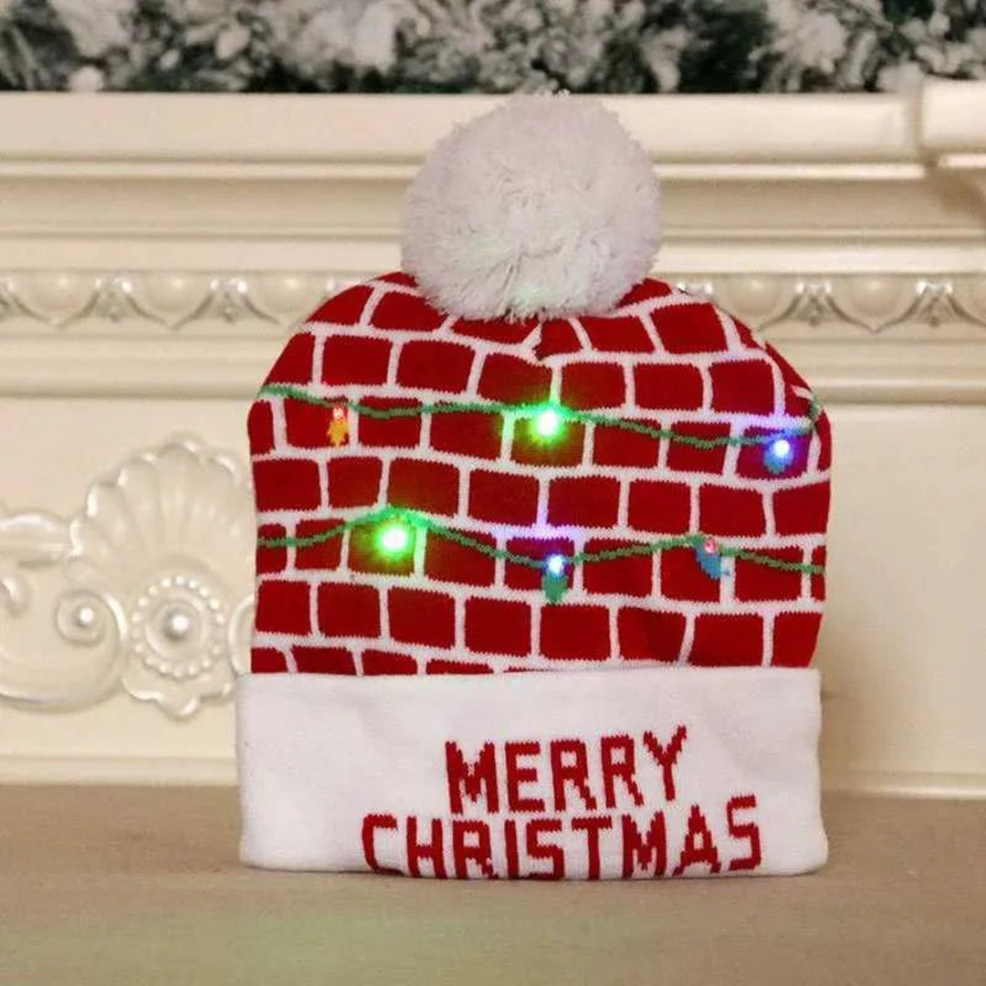 Handmade Merry Glow Knit LED Beanie Cap With Light