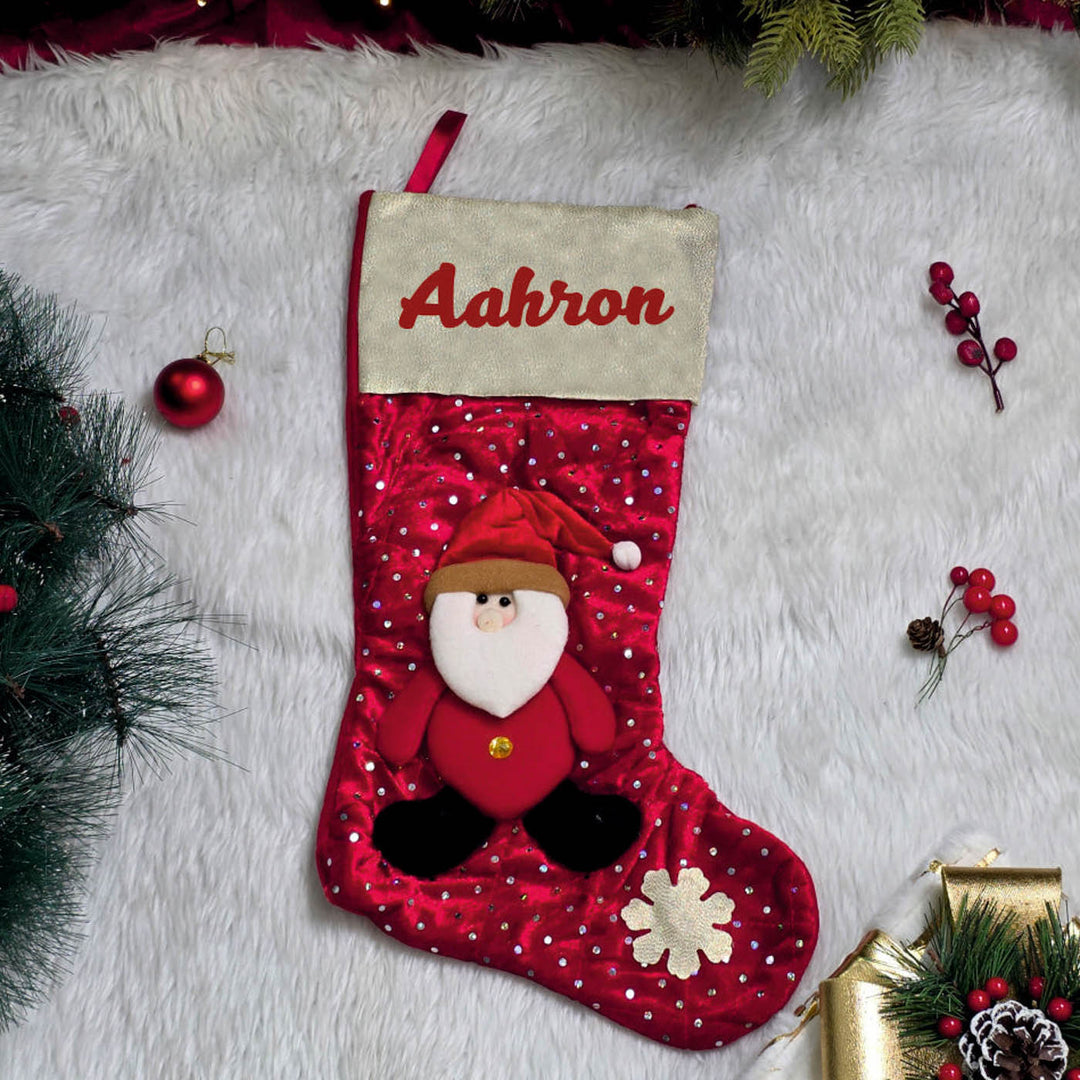 Personalized Handmade Merry Sparkle Santa Stockings