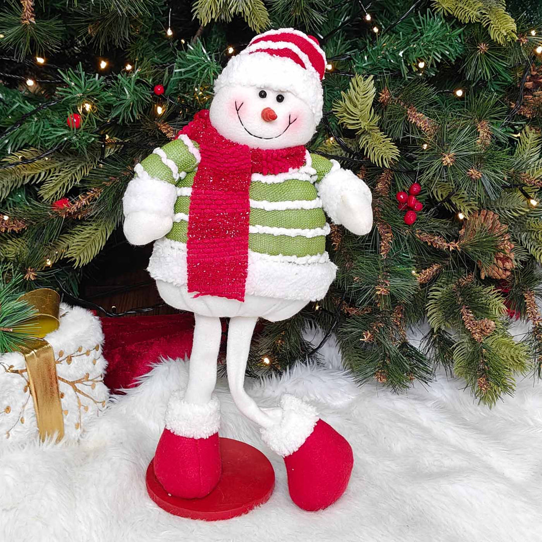 Handmade Merry Stripe Snowman Plush Figurine