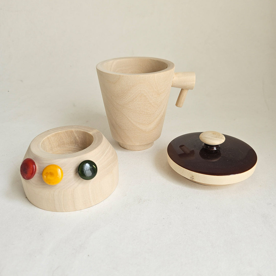 Wooden Mini Mixer Grinder | Handmade Etikopakka Kitchen Play Toy | 3–8 Years