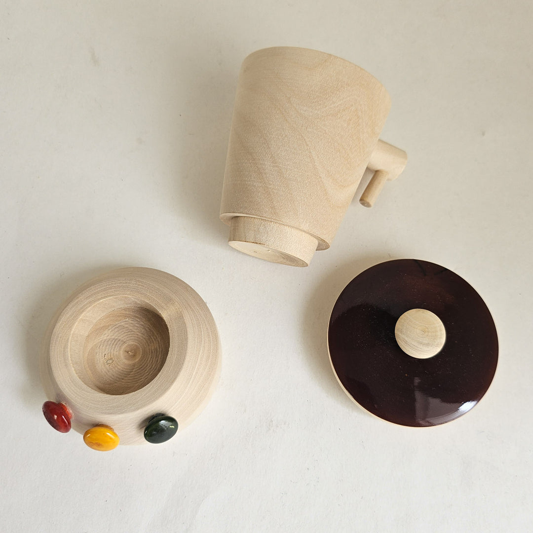 Wooden Mini Mixer Grinder | Handmade Etikopakka Kitchen Play Toy | 3–8 Years