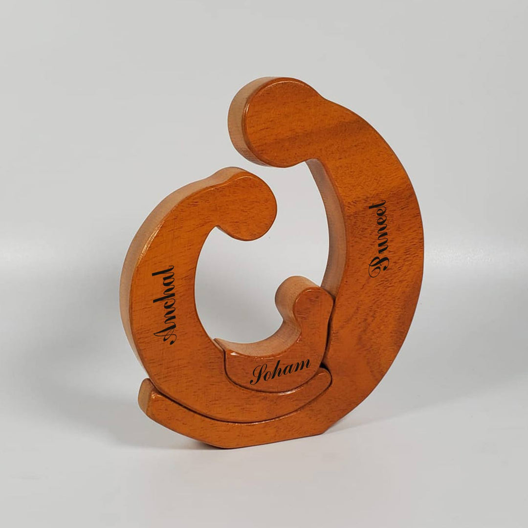 Personalized Minimalist Neem Wood Figurine Keepsake