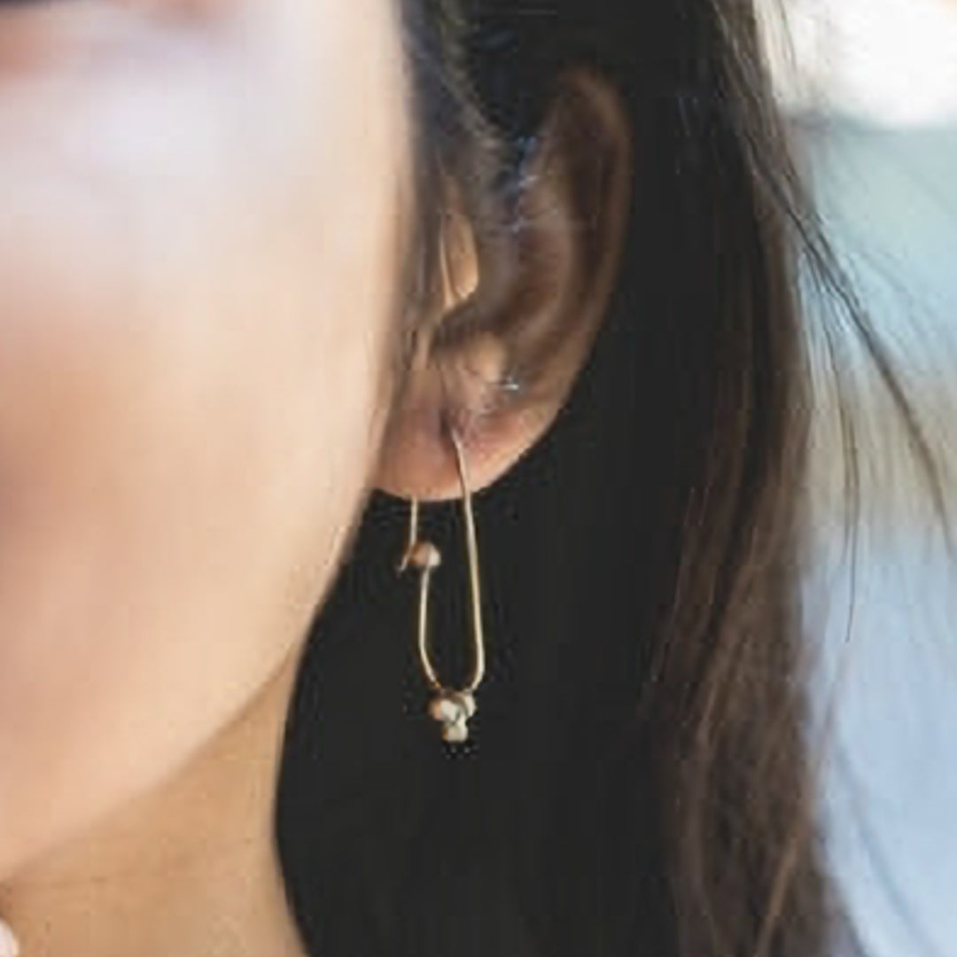 Handmade Minimalist Grain Brass Earrings