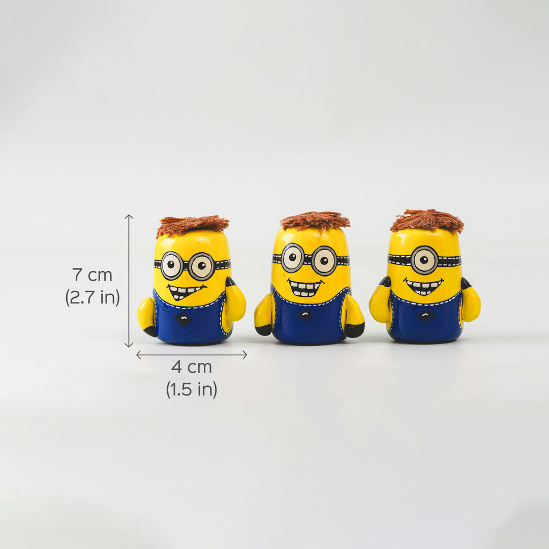 Handpainted Wooden Minion Figurines I Set of 3