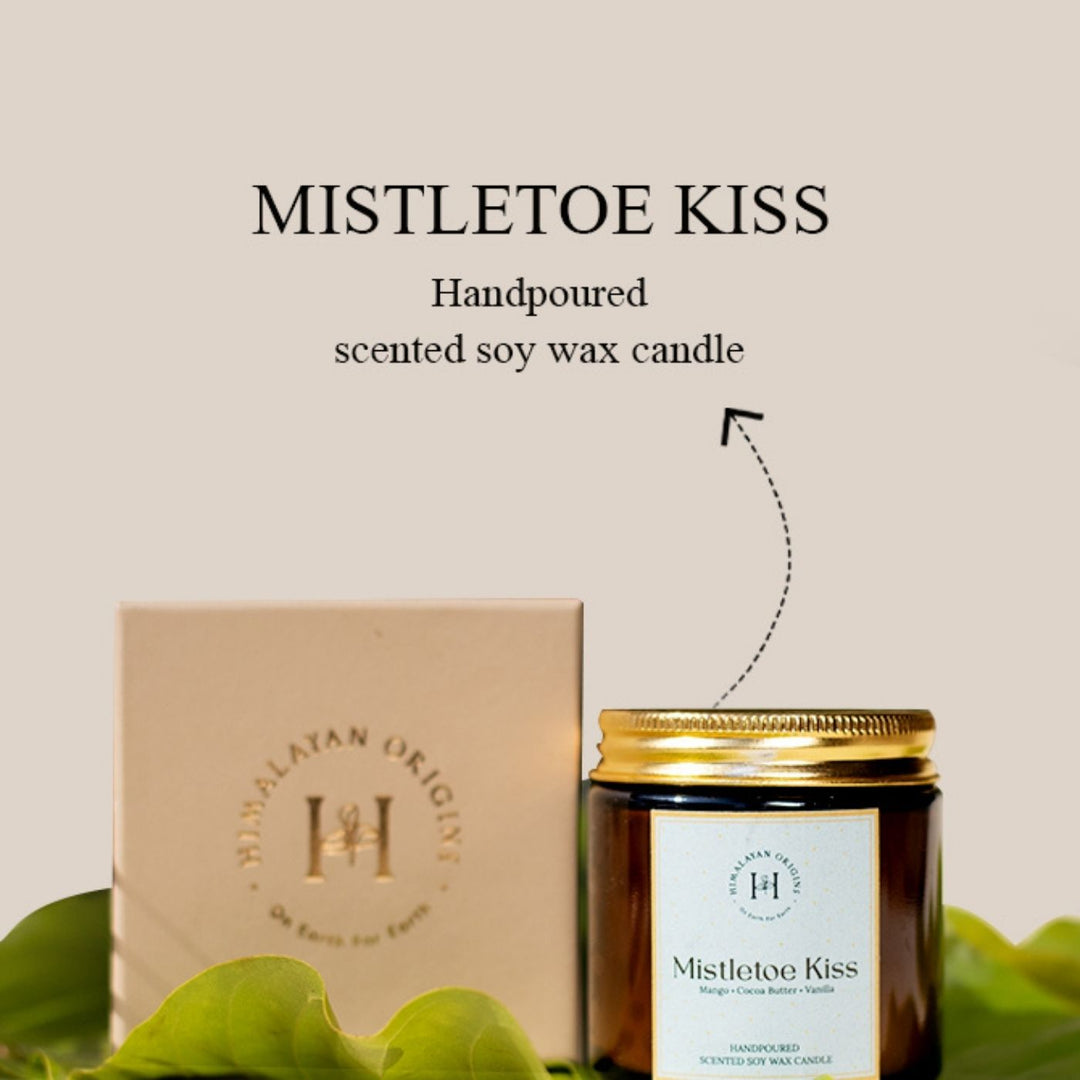 Mistletoe Kiss Soy Wax Glass Jar Candle