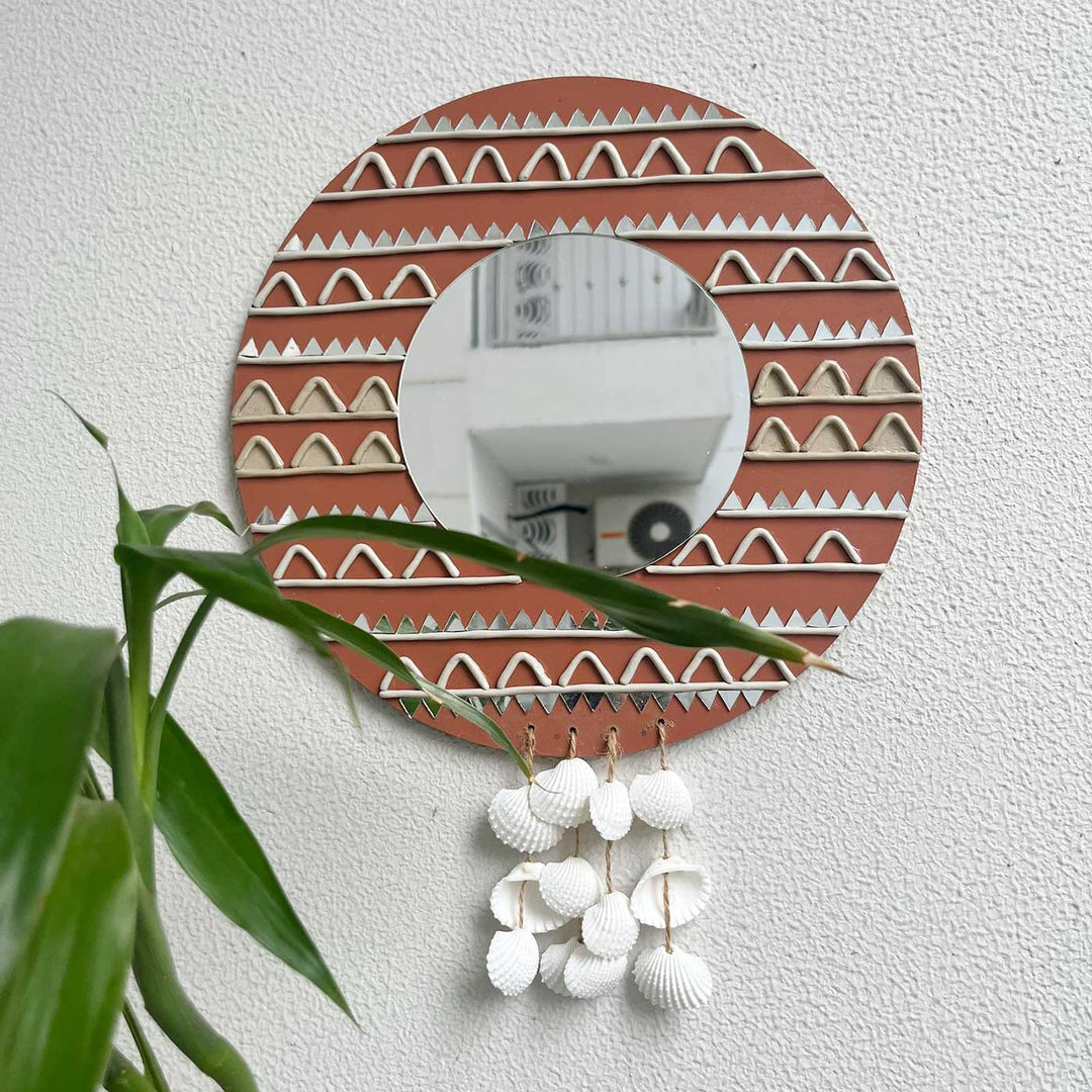 Moors Handcrafted Lippan Art Wall Mirror