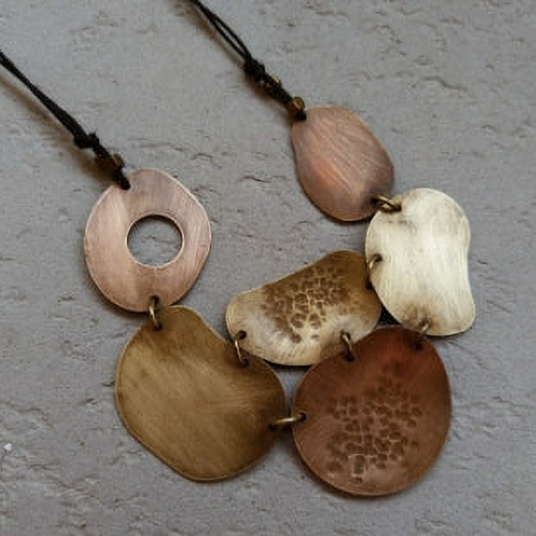 Handmade Mixed Metal Bib Necklace
