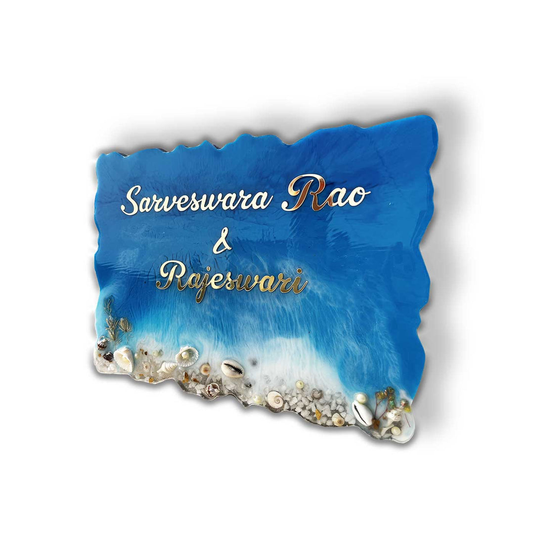 Handcrafted Resin Ocean Theme Nameplate