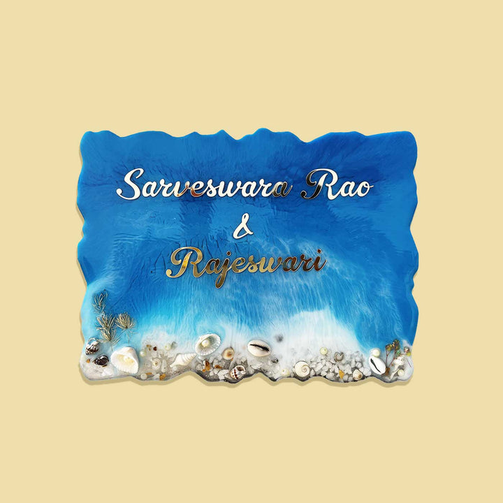 Handcrafted Resin Ocean Theme Nameplate