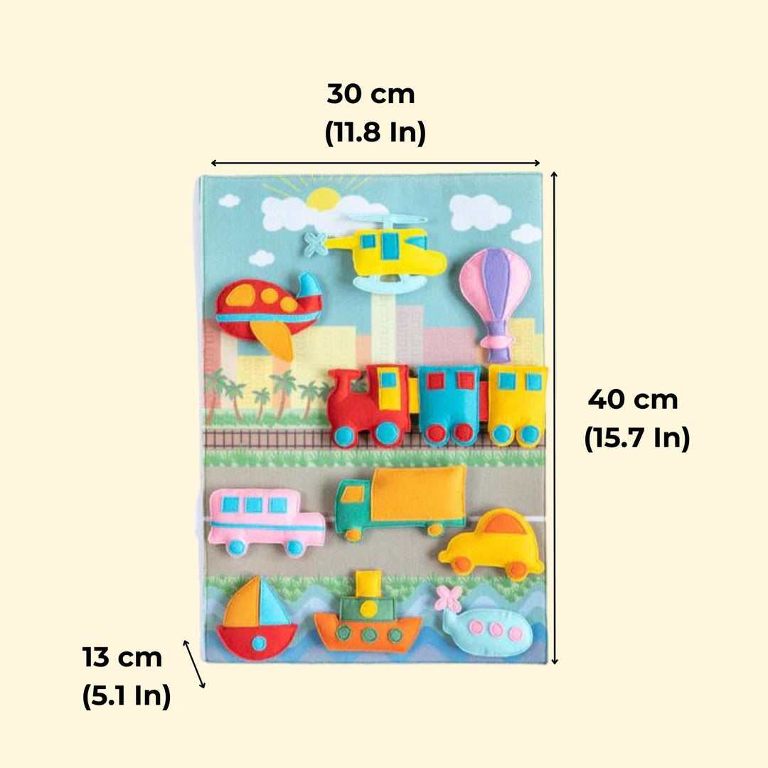 Felt Modes of Transport Kit with Printed Mat