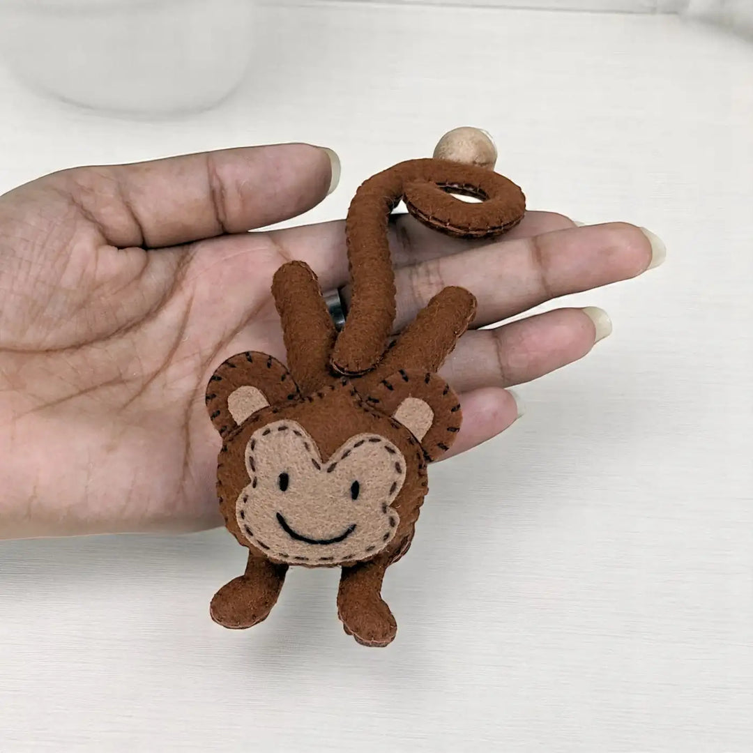 Handmade Monkey Felt Hanging For Kids
