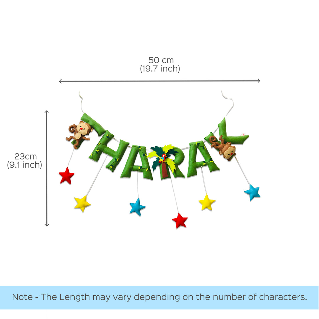 Handcrafted Personalized Monkey Themed Bunting For Kids