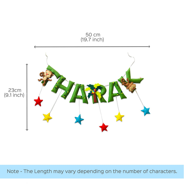 Handcrafted Personalized Monkey Themed Bunting For Kids