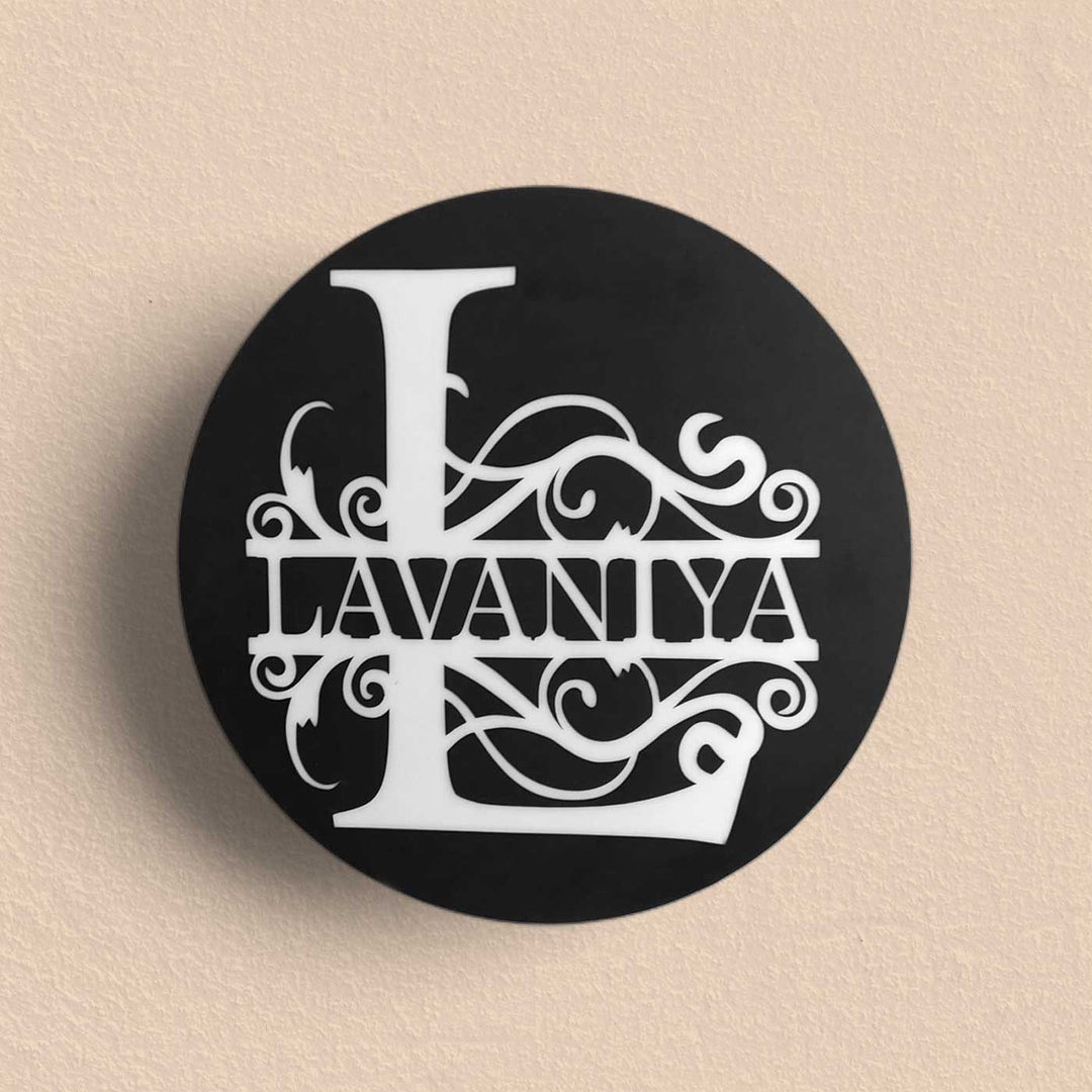 Personalized Monogram Acrylic Name Plate WIth Back Light