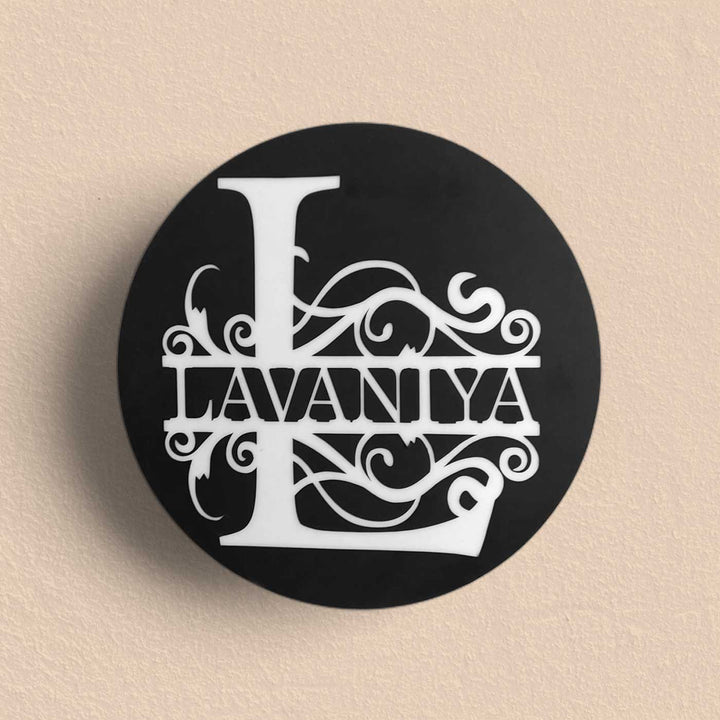 Personalized Monogram Acrylic Name Plate WIth Back Light