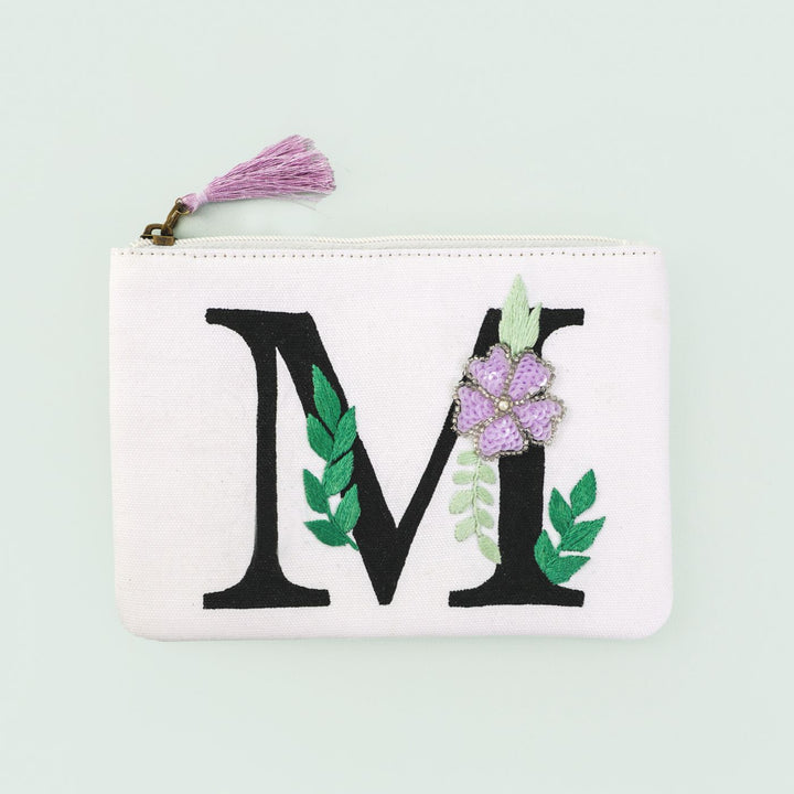 Handcrafted Personalized Monogram Canvas Multi-purpose Pouch