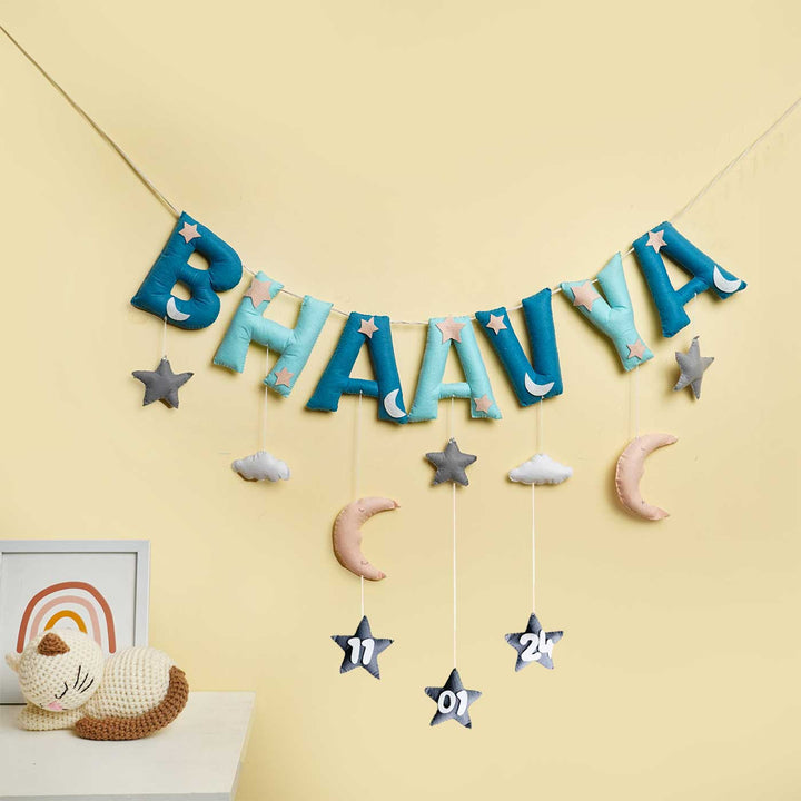 Handcrafted Personalized Sky Themed Bunting For Kids