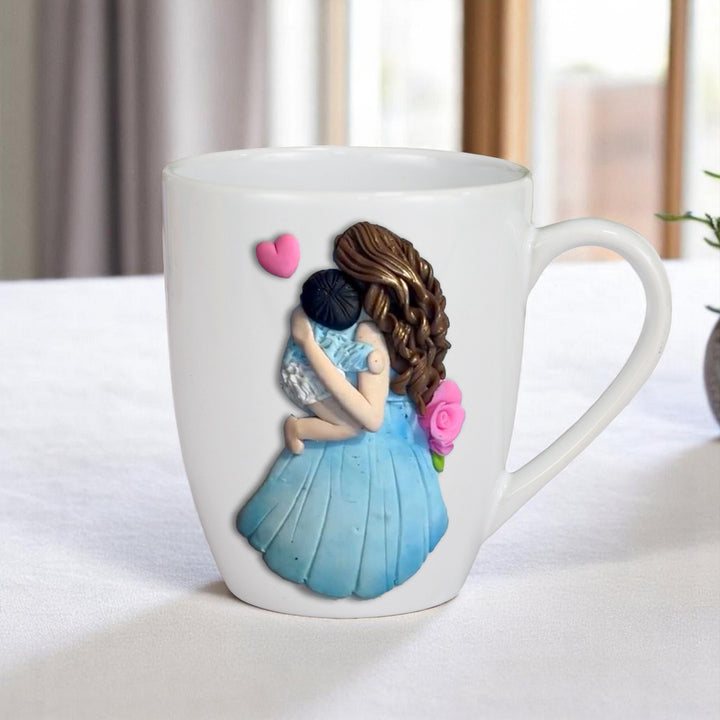 Customized Mother Child Theme Polymer Clay & Ceramic Mug | 310 ml