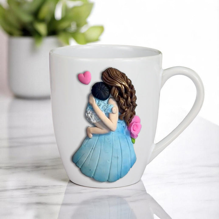 Customized Mother Child Theme Polymer Clay & Ceramic Mug | 310 ml