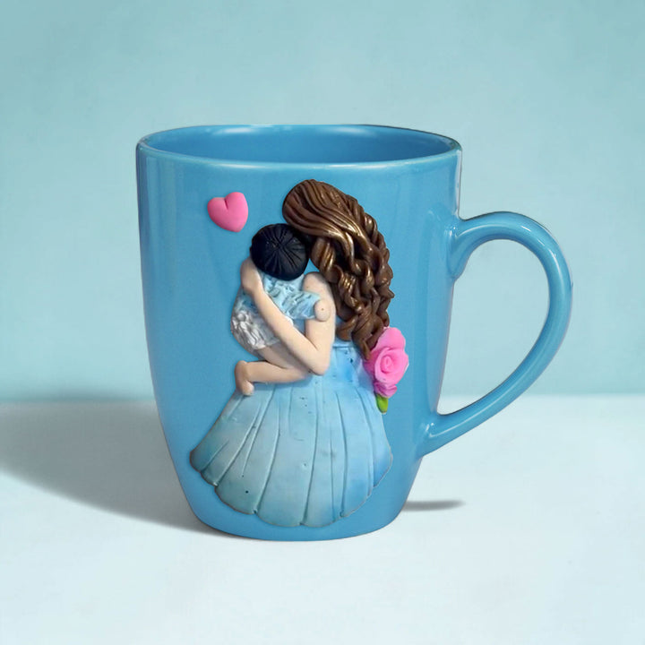 Customized Mother Child Theme Polymer Clay & Ceramic Mug | 310 ml