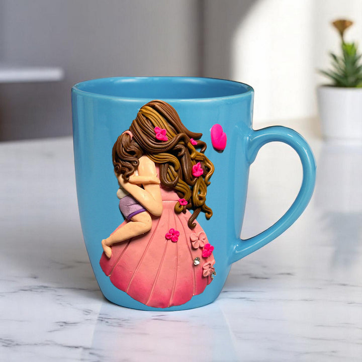 Customized Mother Daughter Theme Polymer Clay & Ceramic Mug For Mothers | 310 ml