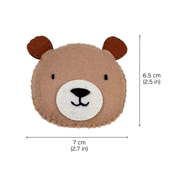 Handmade Bear, Panda & Koala Theme Felt Brooches | Set Of 3