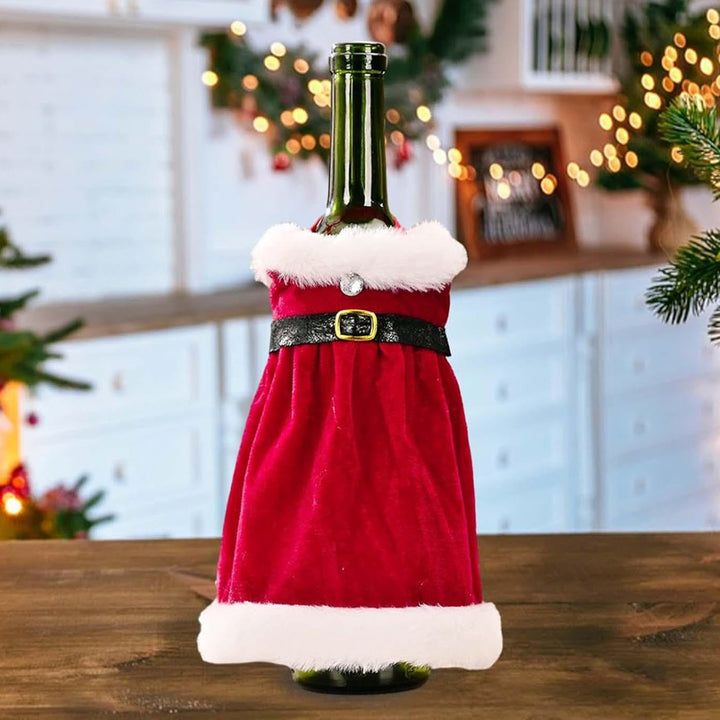 2 Pc | Handmade Mr And Mrs Santa Wine Bottle Covers