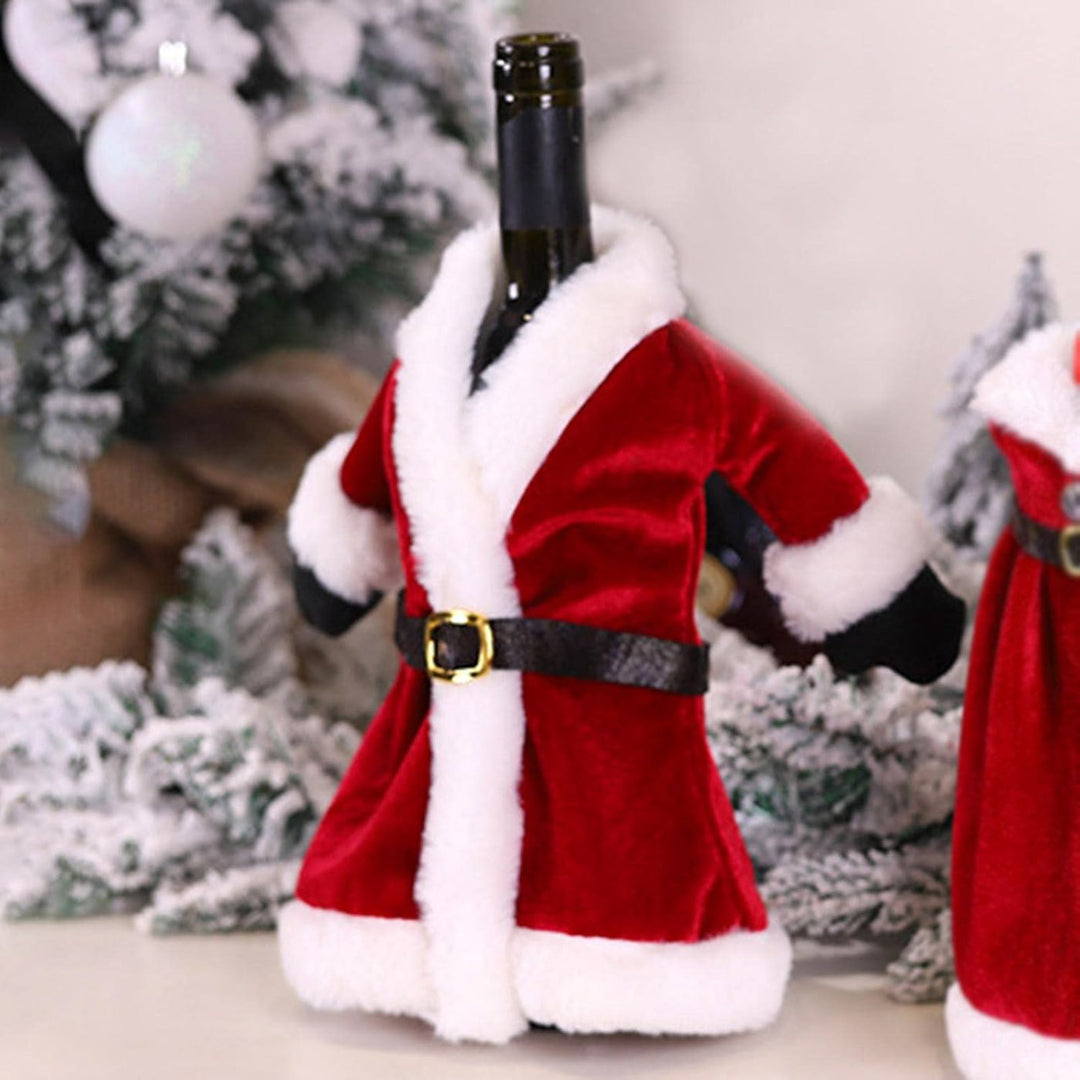 2 Pc | Handmade Mr And Mrs Santa Wine Bottle Covers