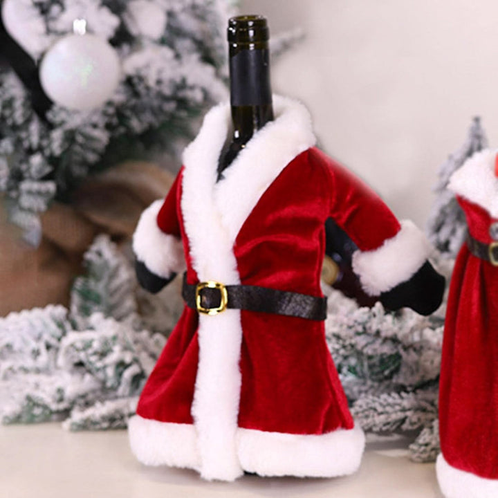2 Pc | Handmade Mr And Mrs Santa Wine Bottle Covers