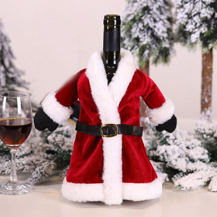 2 Pc | Handmade Mr And Mrs Santa Wine Bottle Covers