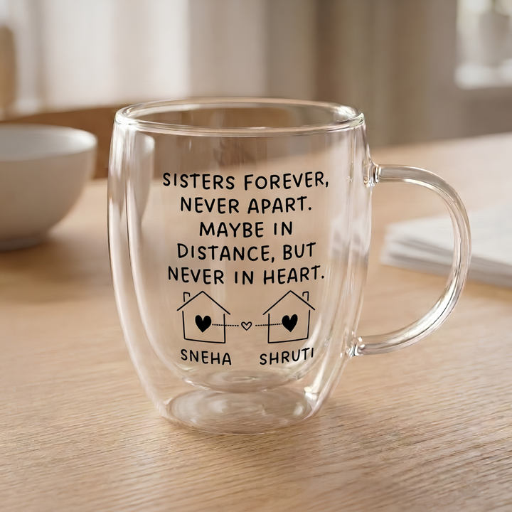 Personalized Sibling Glass Mug | Sleek Large Custom Gift
