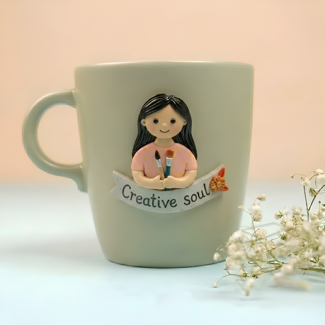 Creative Soul | Personalized Hand-Painted Polymer Clay Artist Ceramic Mug