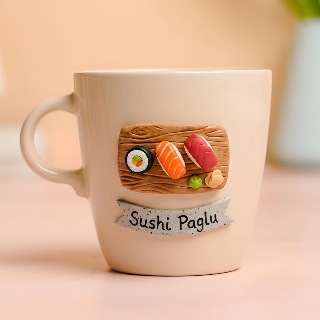 Sushi Paglu | Personalized Hand-Painted Polymer Clay Artist Ceramic Mug