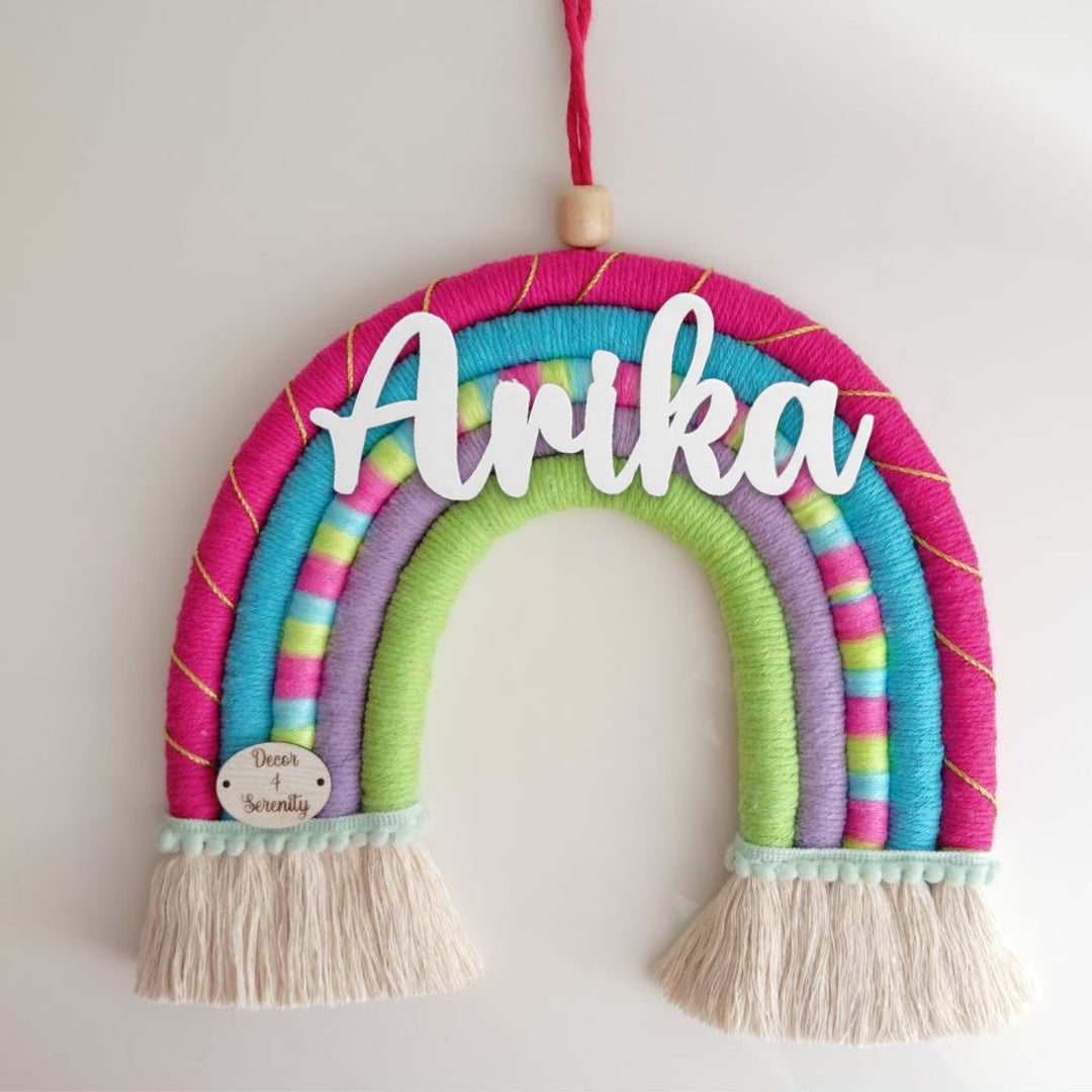 Macrame Rainbow Personalized Kids' Nameplate