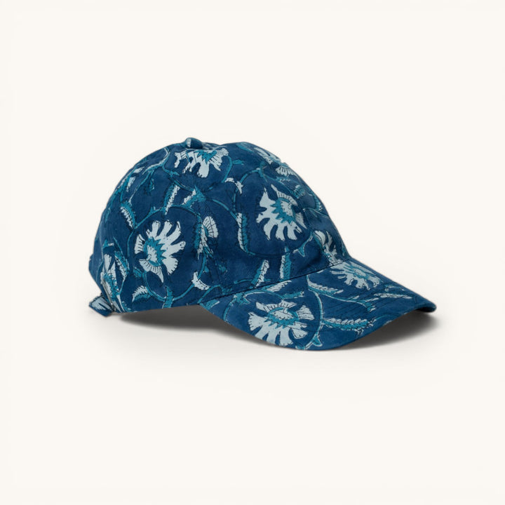 Hand Block Printed Blue Cap