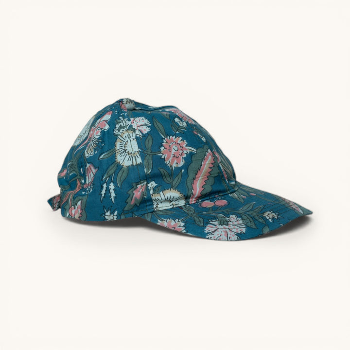 Hand Block Printed Floral Cap