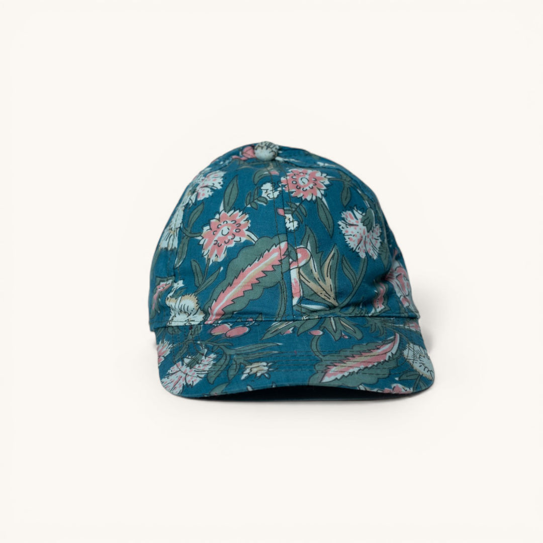 Hand Block Printed Floral Cap