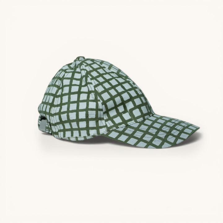 Hand Block Printed Mint Green Cap