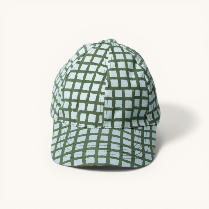 Hand Block Printed Mint Green Cap