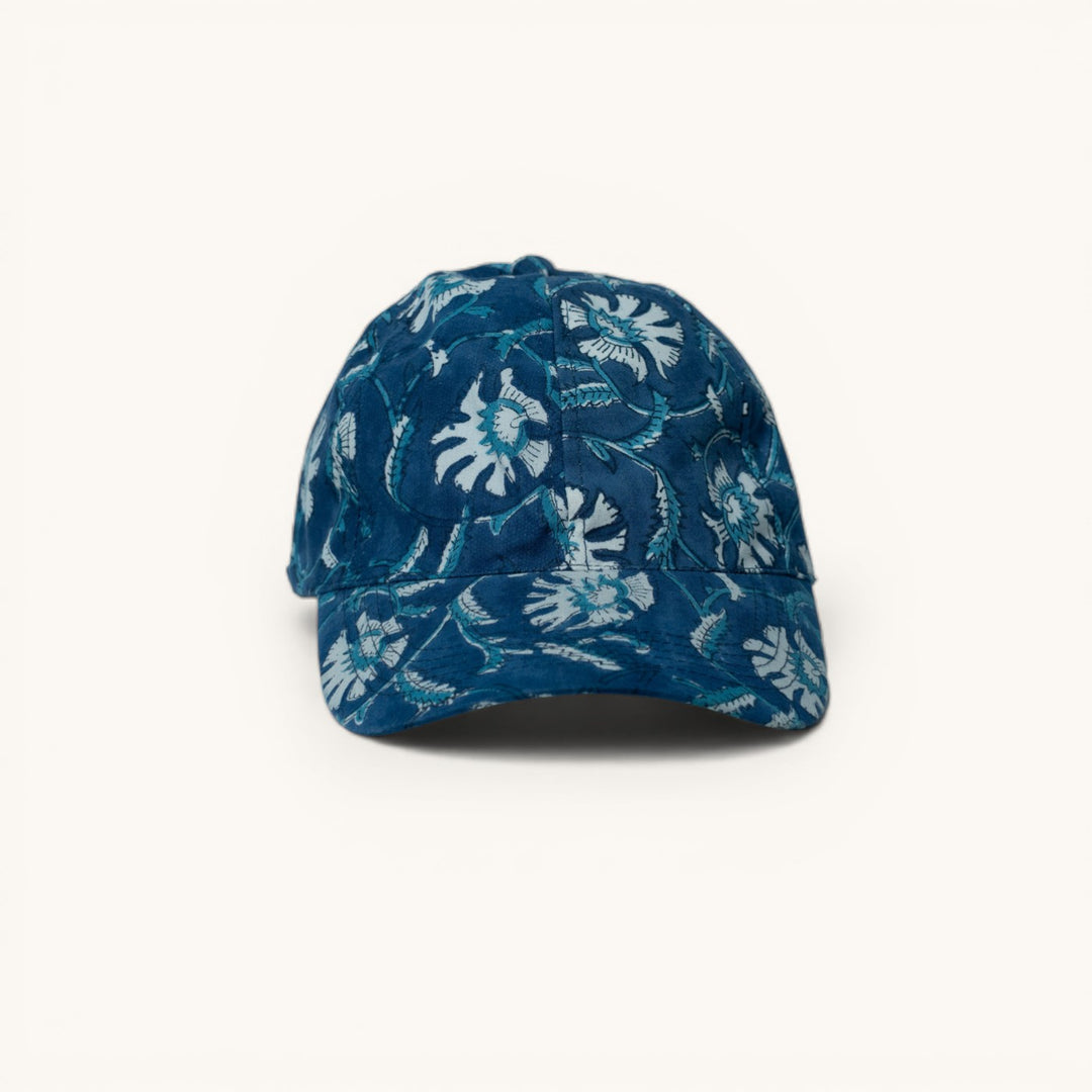 Hand Block Printed Blue Cap