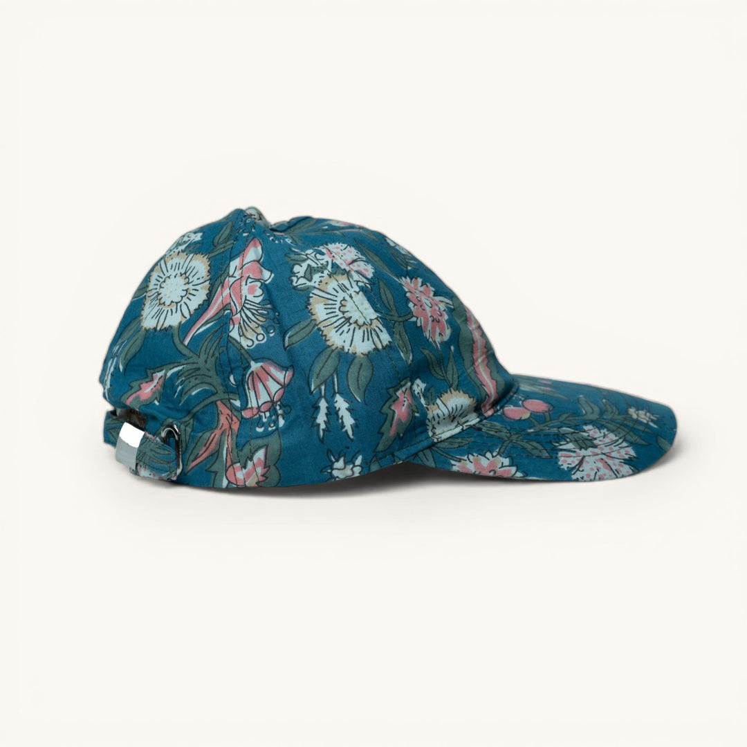 Hand Block Printed Floral Cap