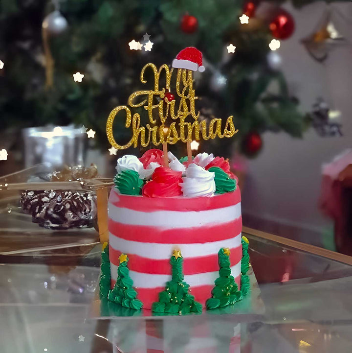 Handmade My First Christmas Cake Toppers For Christmas Decoration