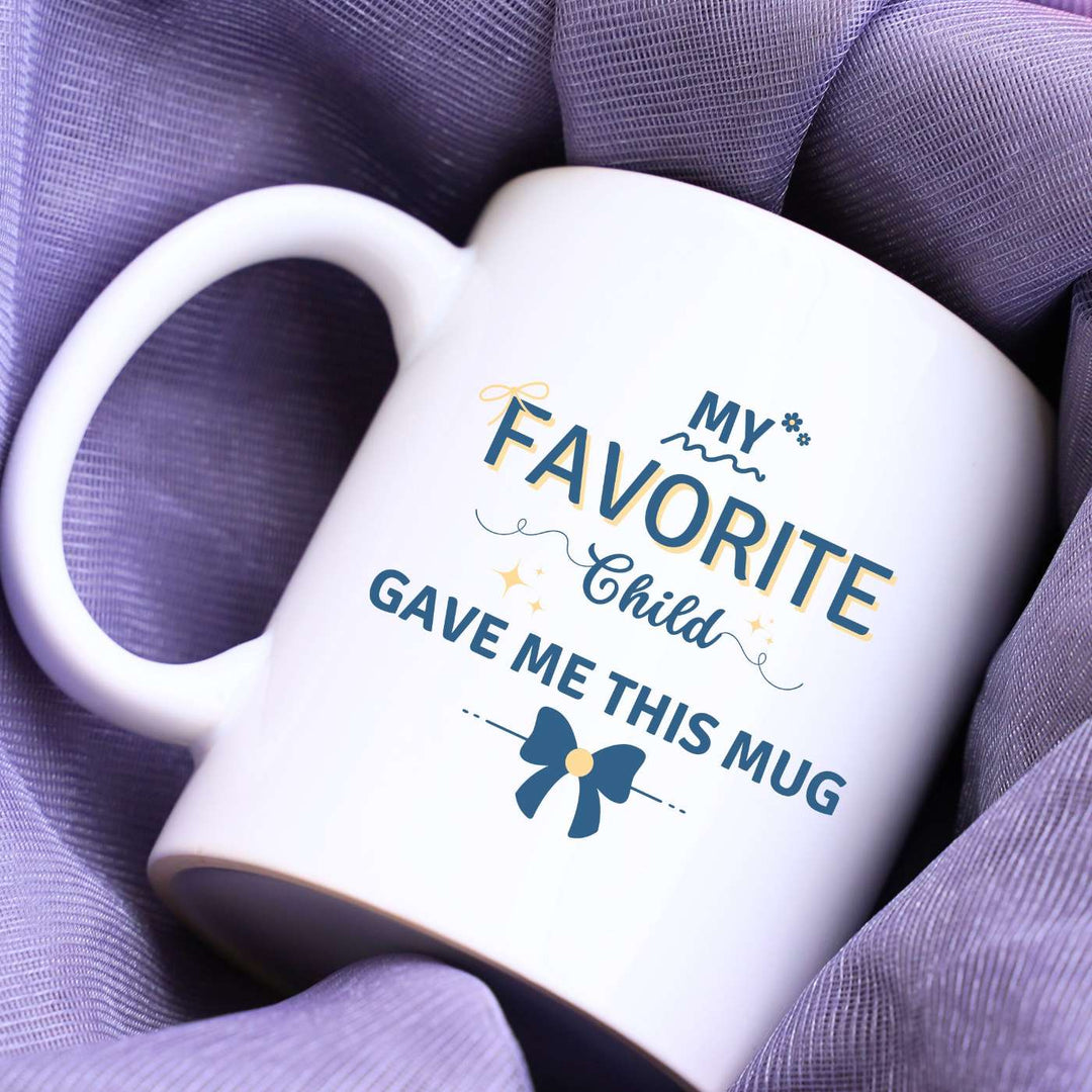 Handmade Printed Favourite Child Theme Ceramic Mug For Fathers