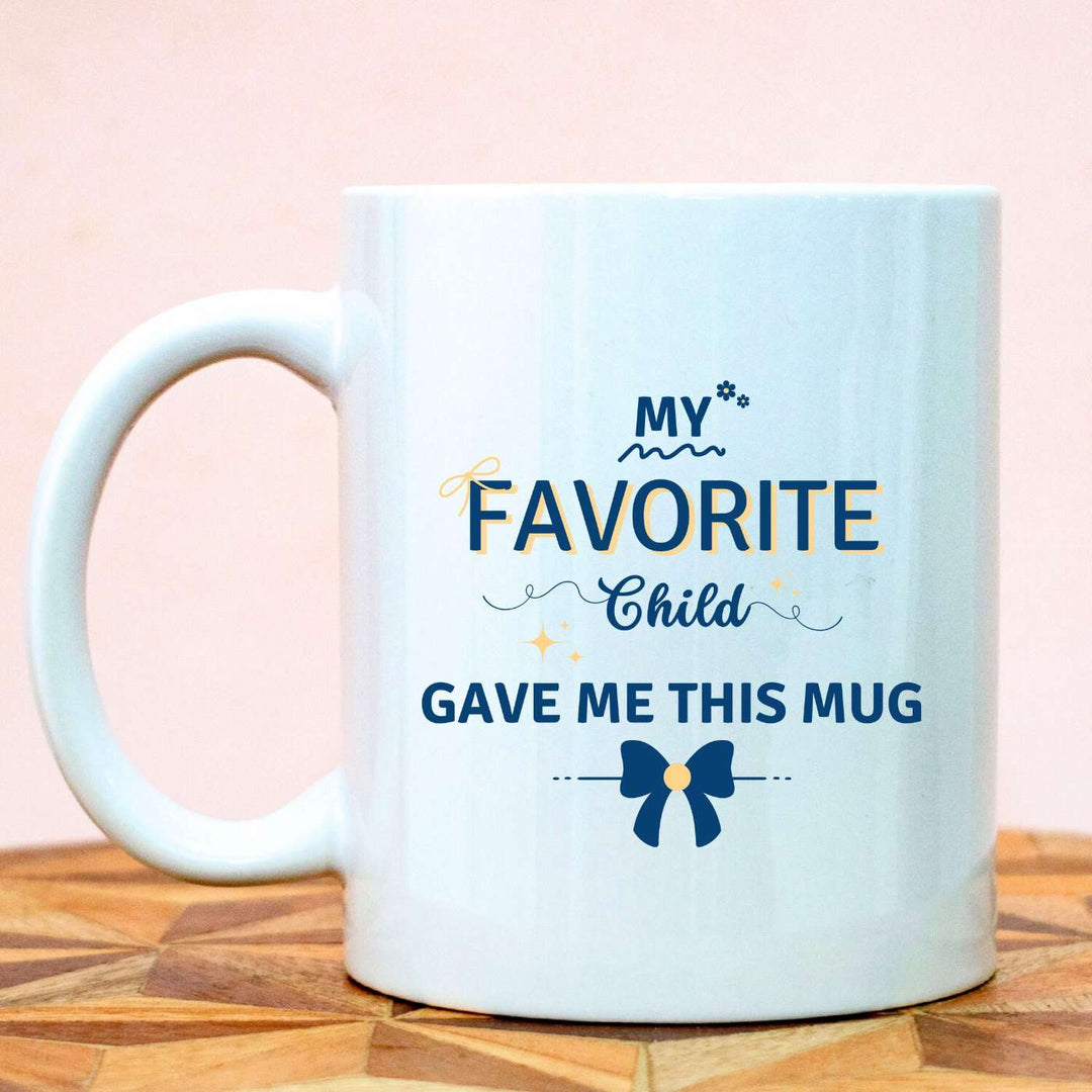 Handmade Printed Favourite Child Theme Ceramic Mug For Fathers