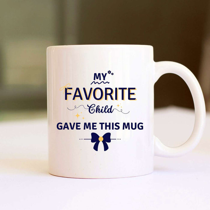 Handmade Printed Favourite Child Theme Ceramic Mug For Fathers