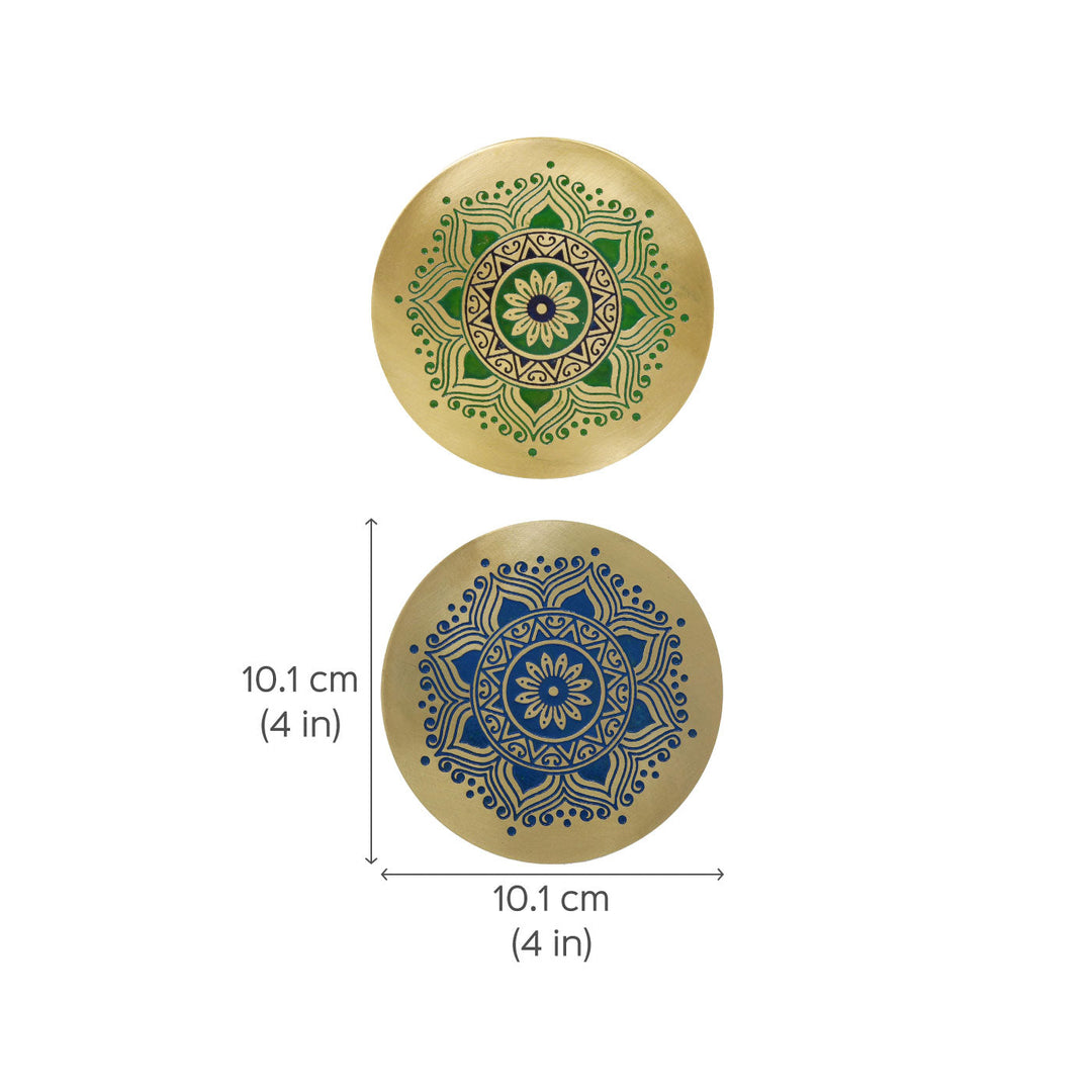 Utsav Handcrafted Brass Coasters I Set of 2