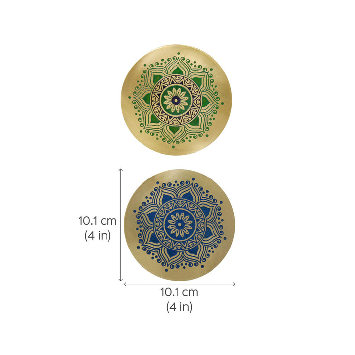 Utsav Handcrafted Brass Coasters I Set of 2